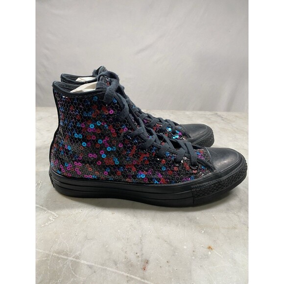 Converse All Star Sequin Hi Top Women’s 7 EUC - Picture 4 of 9